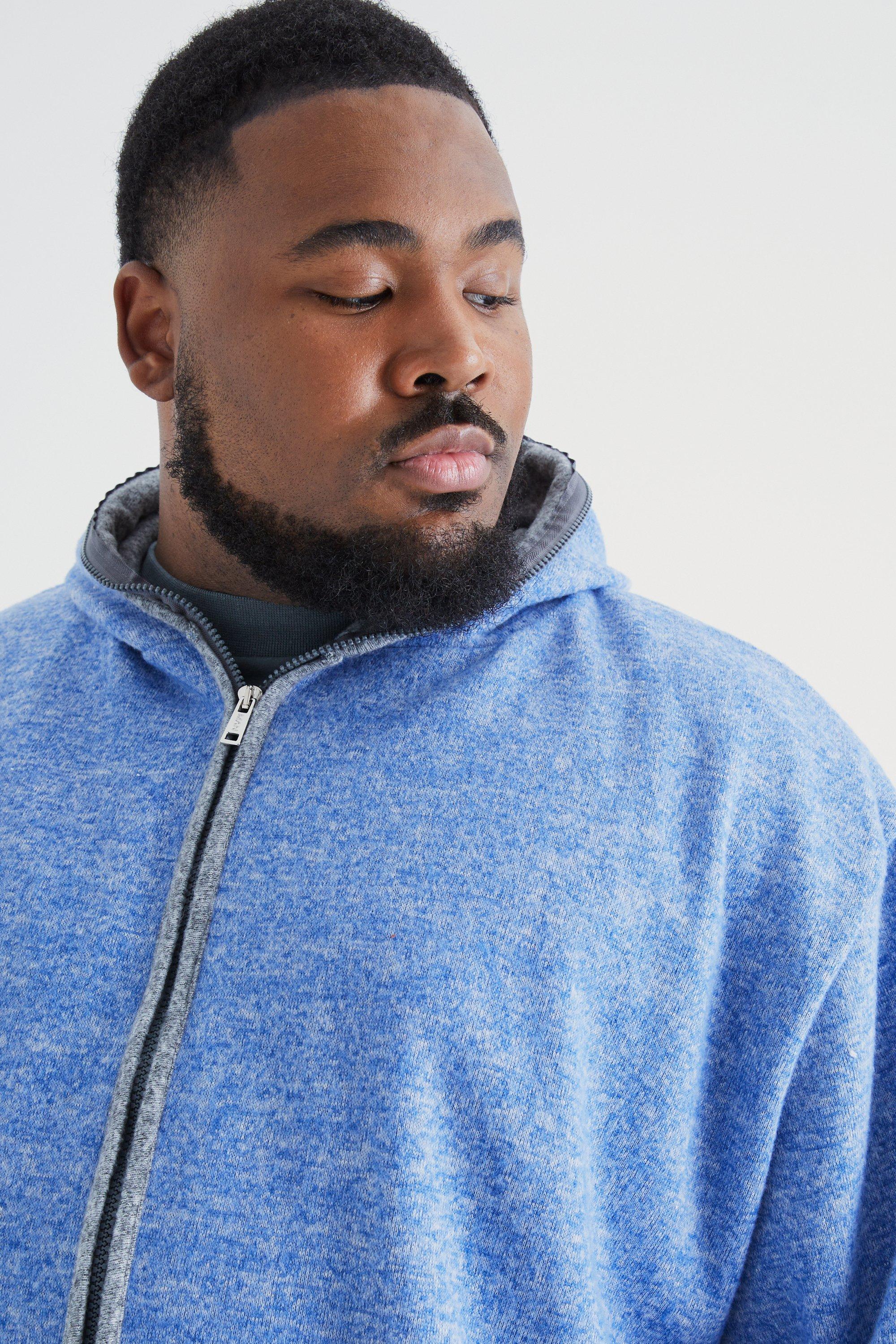 Plus Oversized Heavyweight Brushed Zip Up Hoodie